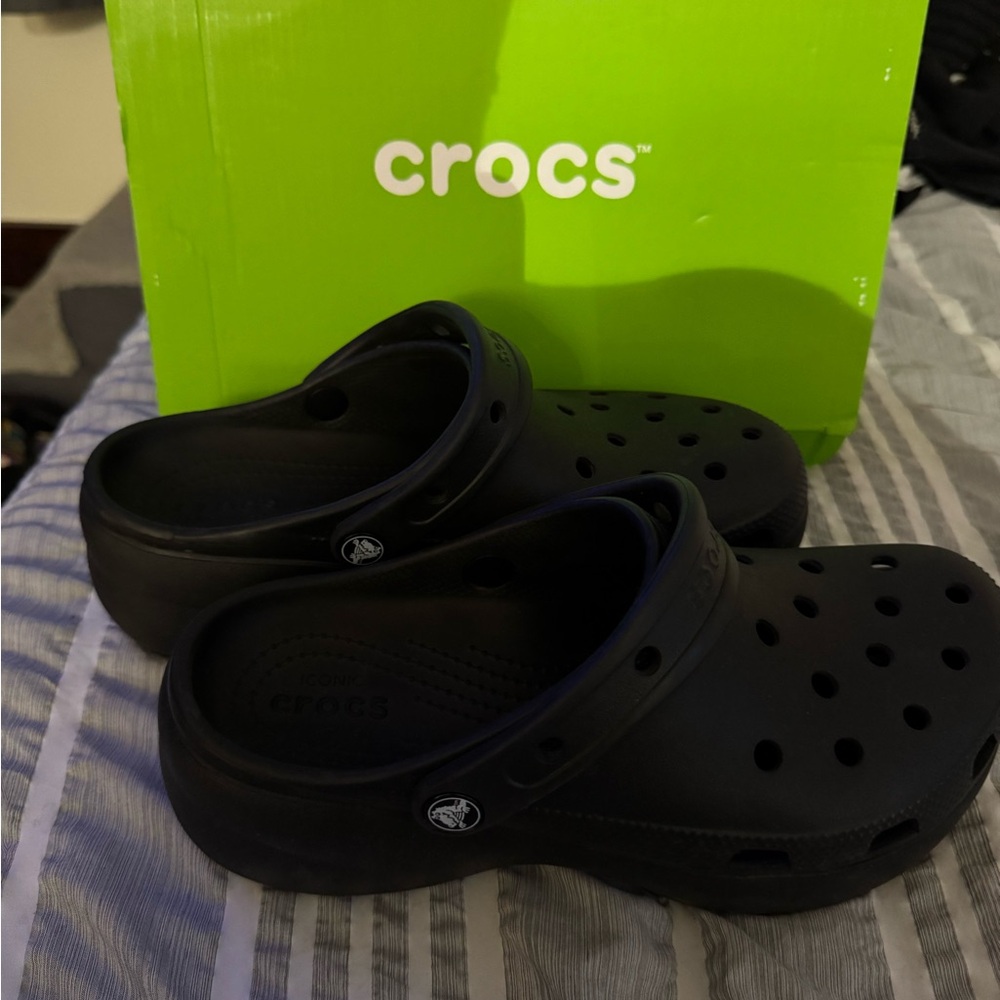CROCS Black Slippers Classic Design Croslite Foam